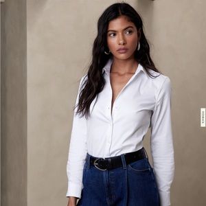 NWT Banana Republic Long Sleeve Button Down Collar Blouse Top Shirt 10P